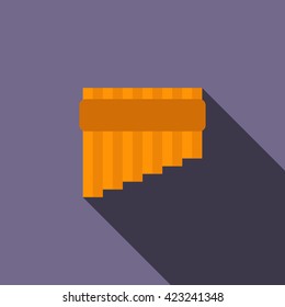 Pan flute icon in flat style