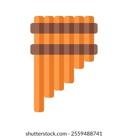 Pan Flute Icon Illustration with bright color palette in flat design style. Perfect for Mexican-themed designs or celebrations
