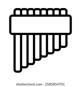 Pan Flute icon illustration in line style. Perfect for website mobile app presentation. Suitable for any user interface and user experience