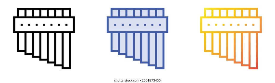 pan flute icon. Linear, Blue Fill and Gradient Style Design Isolated On White Background