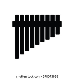 Pan flute icon on the white background