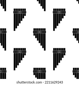 Pan Flute Icon Seamless Pattern, Closed Tube Musical Instrument, Panpipes, Syrinx Vector Art Illustration