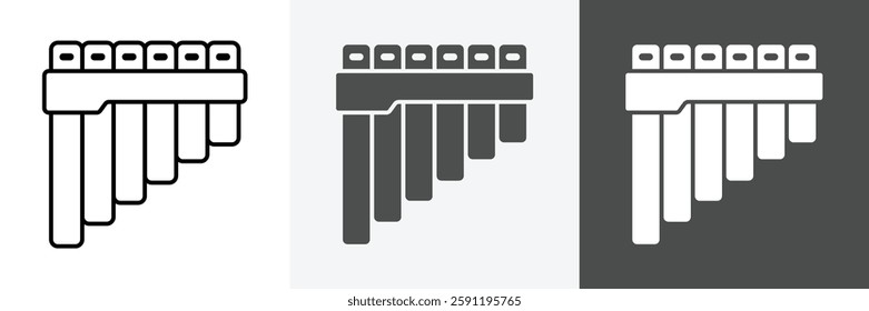 Pan Flute Icon set vector art