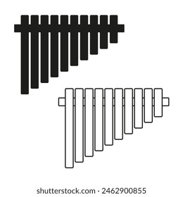 Pan flute icon. Traditional wind instrument Vector illustration.