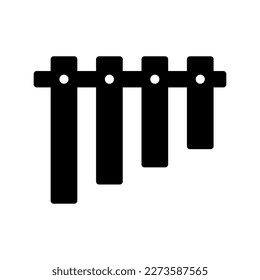 Icono de la flauta de pan, ilustración de estilo de moda sobre fondo blanco.