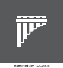 Pan flute icon vector, filled flat sign, solid white pictogram. Symbol, logo illustration. Pixel perfect