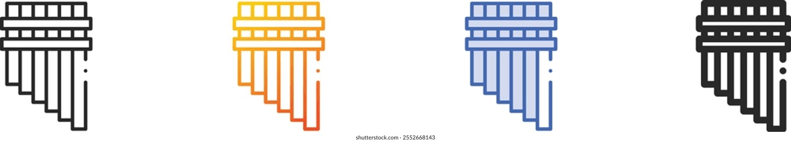 pan flute icon.Thin Linear, Gradient, Blue Stroke and bold Style Design Isolated On White Background