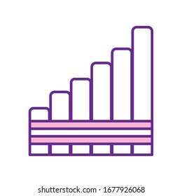 pan flute instrument line style icon design, Music sound melody song musical art and composition theme Vector illustration