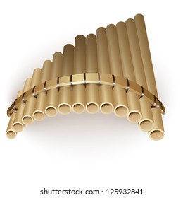 Pan flute, isolated on white. Vector illustration