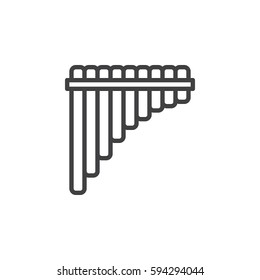 Pan flute line icon, outline vector sign, linear style pictogram isolated on white. Symbol, logo illustration. Editable stroke. Pixel perfect