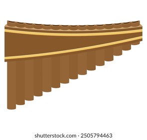 pan flute musical instrument flat style vector illustration isolated on white background
