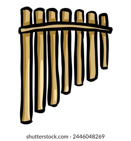 Pan Flute Musical Instrument Vector Doodle Icon