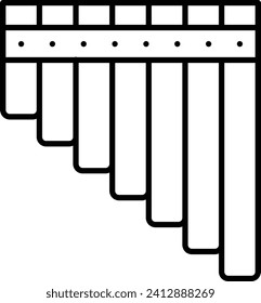 Pan Flute Outline vector illustration icon