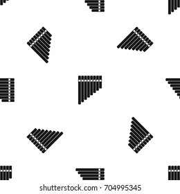 Pan flute pattern repeat seamless in black color for any design. Vector geometric illustration