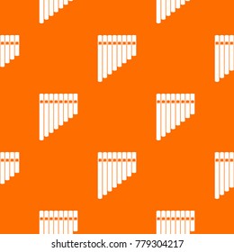 Pan flute pattern repeat seamless in orange color for any design. Vector geometric illustration