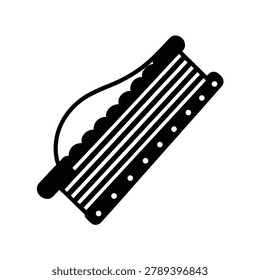 Pan flute silhouette vector art illustration