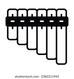 Pan flute vector design in trendy style, isolated on white background