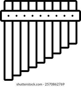 Pan Flute vector icon. Can be used for printing, mobile and web applications.