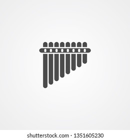 Pan flute vector icon sign symbol