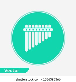 Pan flute vector icon sign symbol