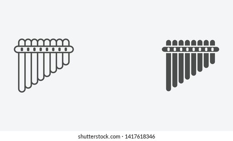 Pan flute vector icon sign symbol