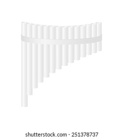 Pan flute in white design 