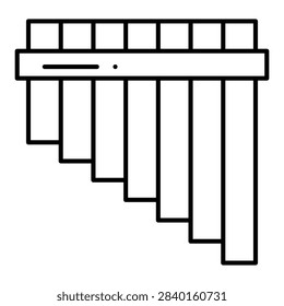 Pan Flute Wind Instrument Line Icon