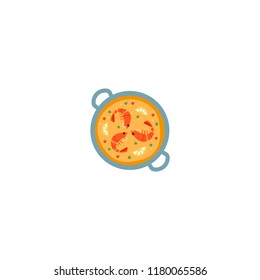 Pan of Food Vector Flat Illustration
