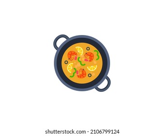 Pan of food vector isolated icon. Emoji illustration. Pan of food vector emoticon