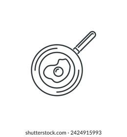 Pan, fried, egg, kitchen, cooking, cook, frying icon, vector illustration