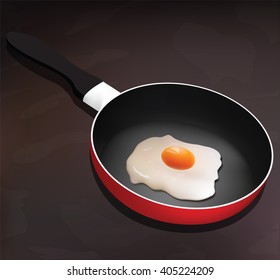 Pan with fried egg for your design