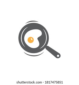 Pan with fried eggs restaurant logo design.