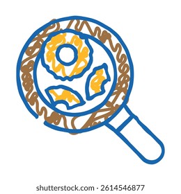 pan fry pineapple doodle icon sketch vector. pan fry pineapple sign. isolated symbol illustration
