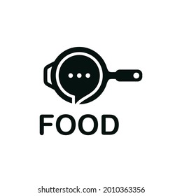 Diseño del logotipo de Pan Frying con Bubble Chat