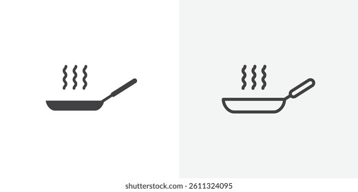 Pan frying icon collection. vector illustration set