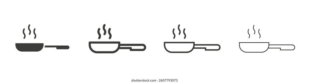 Pan frying icon collection for website designs