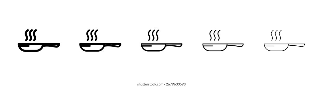 Logotipo de icono de freír en línea de trazo colección