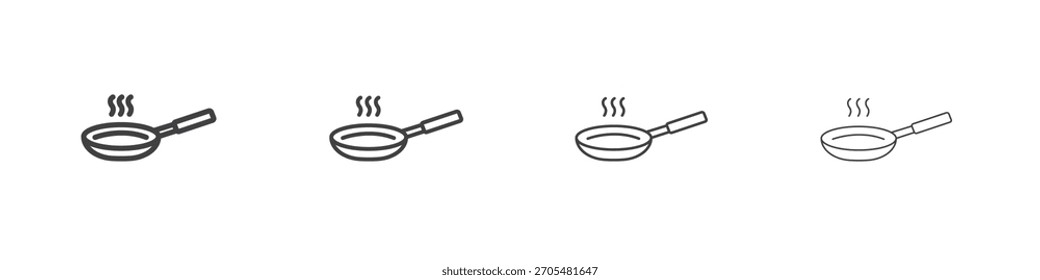 Pan frying icon vector collection, illustration logo template in trendy thin line editable strokes style.