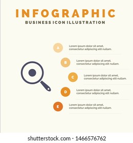Pan, Frying, Kitchen, Griddle Infographics Presentation Template. 5 Steps Presentation. Vector Icon Template background