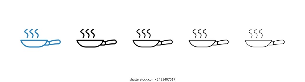 Pan frying liner icon vector set.