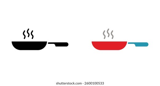 Pan frying web vector icons