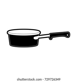 pan with handle black silhouette vector illustration