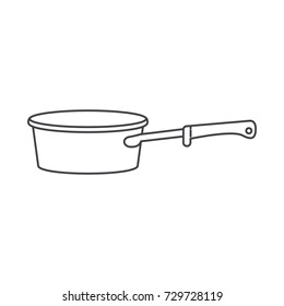 pan with handle monochrome silhouette vector illustration