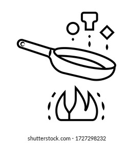 Pan heating icon vector illustration