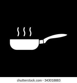 The pan icon. Barbecue and kitchen, cook symbol. Flat Vector illustration