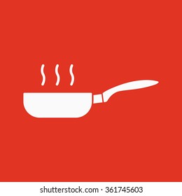 The pan icon. Barbecue and kitchen, cook symbol. Flat Vector illustration