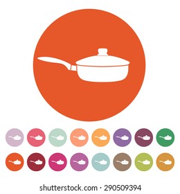 The pan icon. Dripping Pan symbol. Flat Vector illustration. Button Set