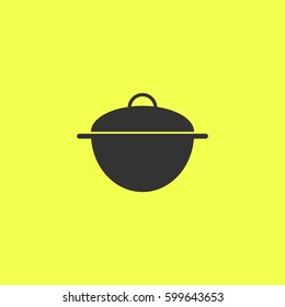 Pan icon flat. Black pictogram on white background. Vector illustration symbol and bonus button