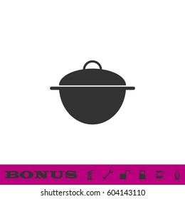 Pan icon flat. Black pictogram on white background. Vector illustration symbol and bonus button