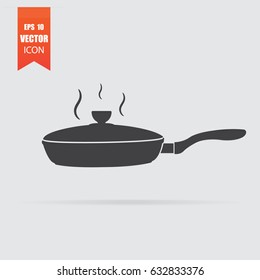 Pan icon in flat style isolated on grey background. For your design, logo. Vector illustration.
